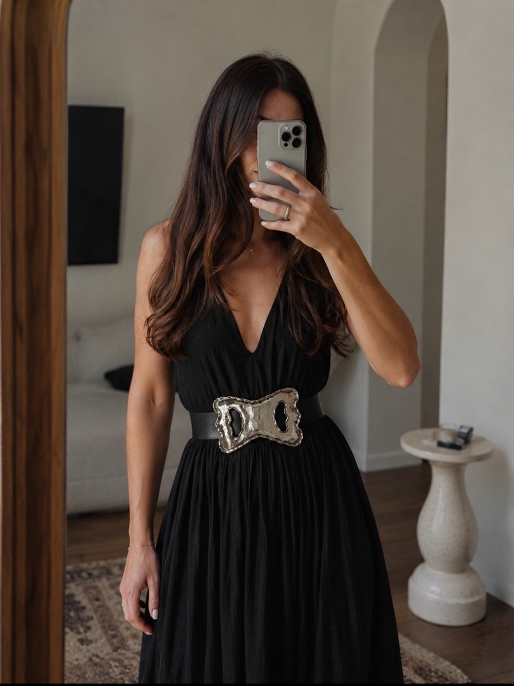 Statement Silver Scarf Belt Buckle | Abstract Sculptural | Dress Waist Accessory